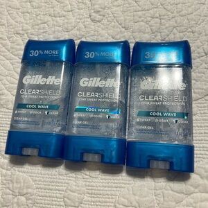 Gillette  Clear GEL Scent Xtend Technology Cool Wave Antiperspirant Men 3ct 3.8z